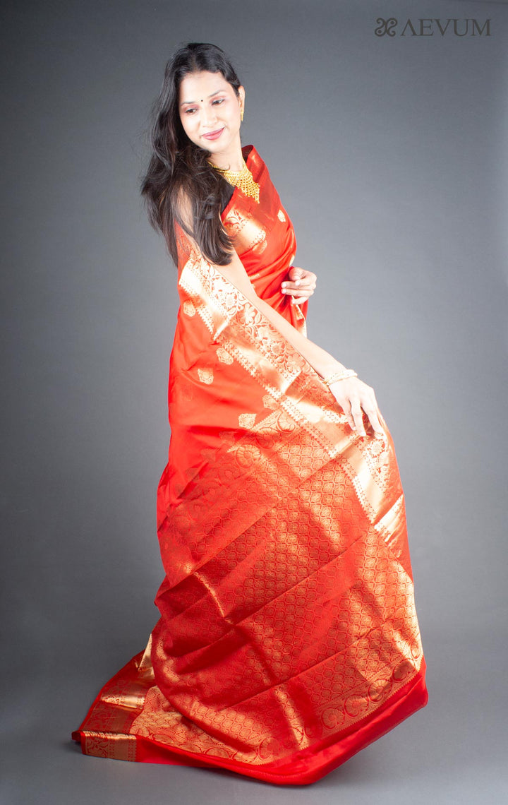 Kanjivaram Banarasi work Pure Silk Saree with Silk Mark - 5766 - AEVUM