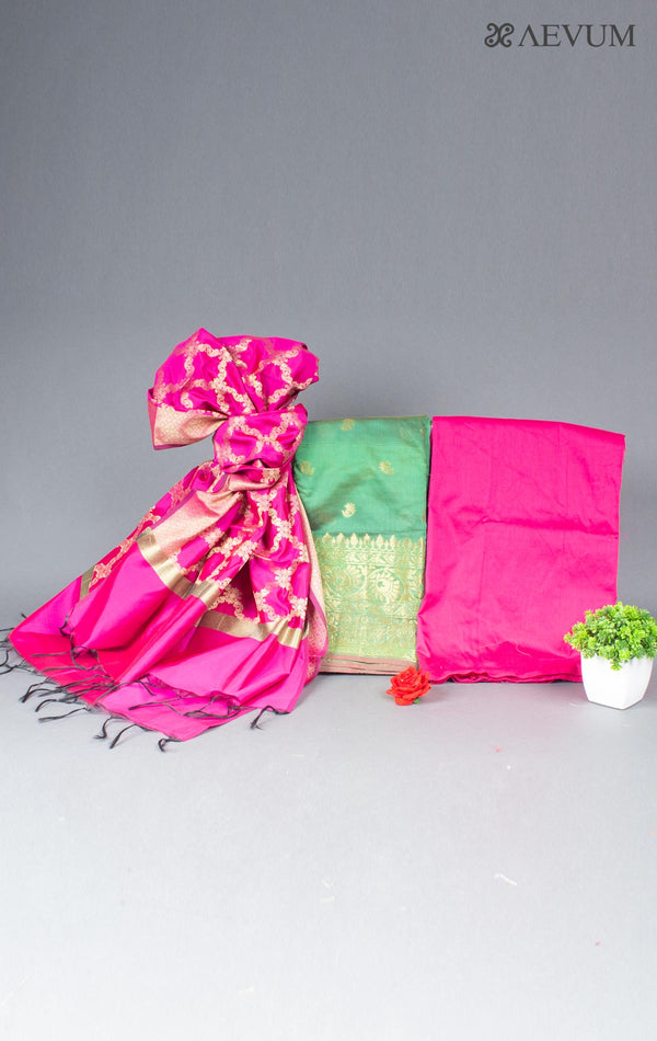 Unstitched Banarasi Silk Kurta Set - 5743 - AEVUM