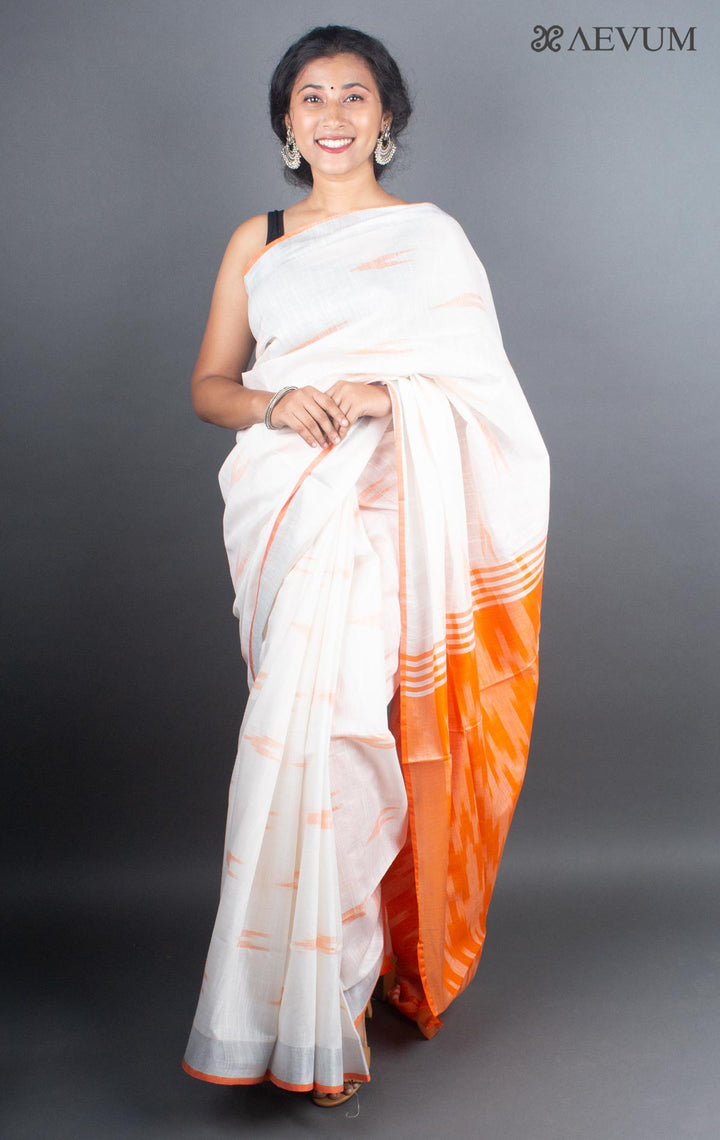 Semi Linen Ikkat Saree With Blouse Piece - 5298 - AEVUM