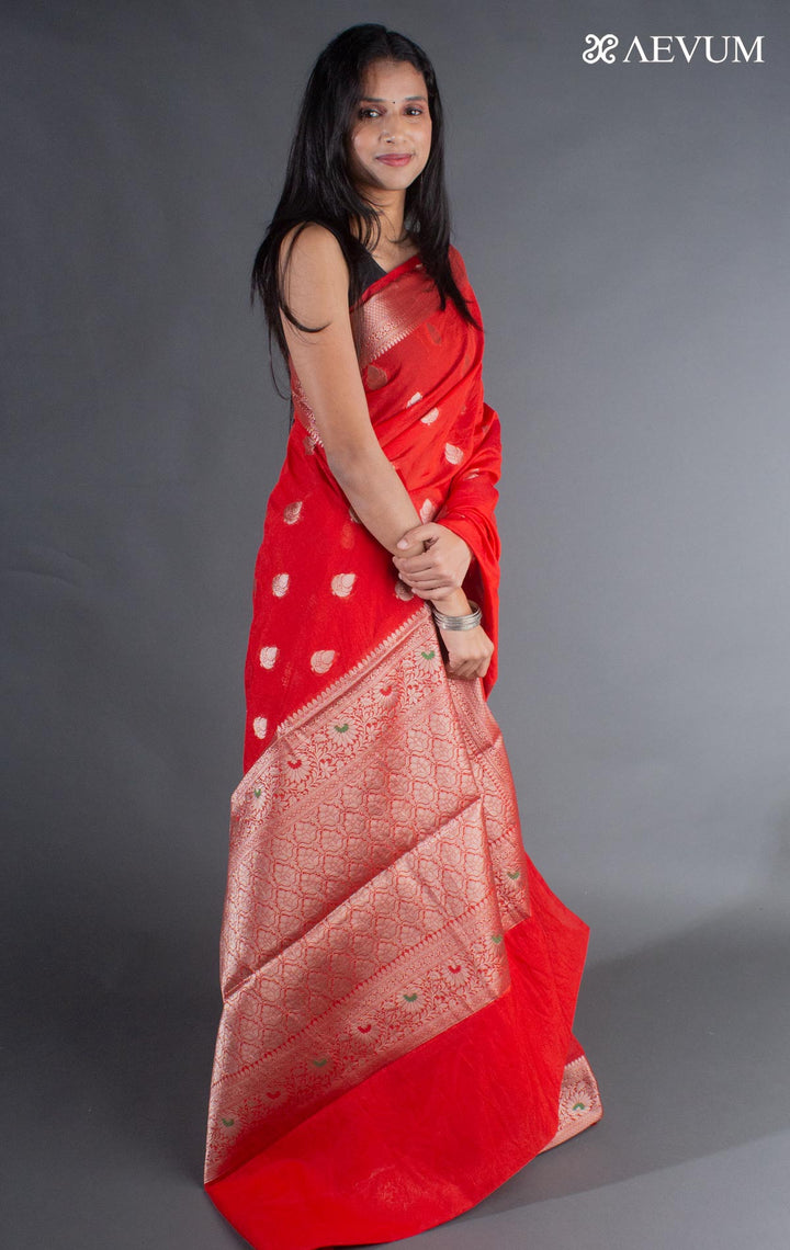 Semi Georgette Soft Banarasi Silk Saree - 8068 - AEVUM