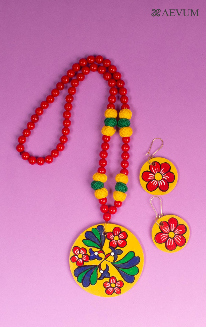Hand Painted Beaded Necklace Set - 5009 Jewellery Nupur Sanghvi   