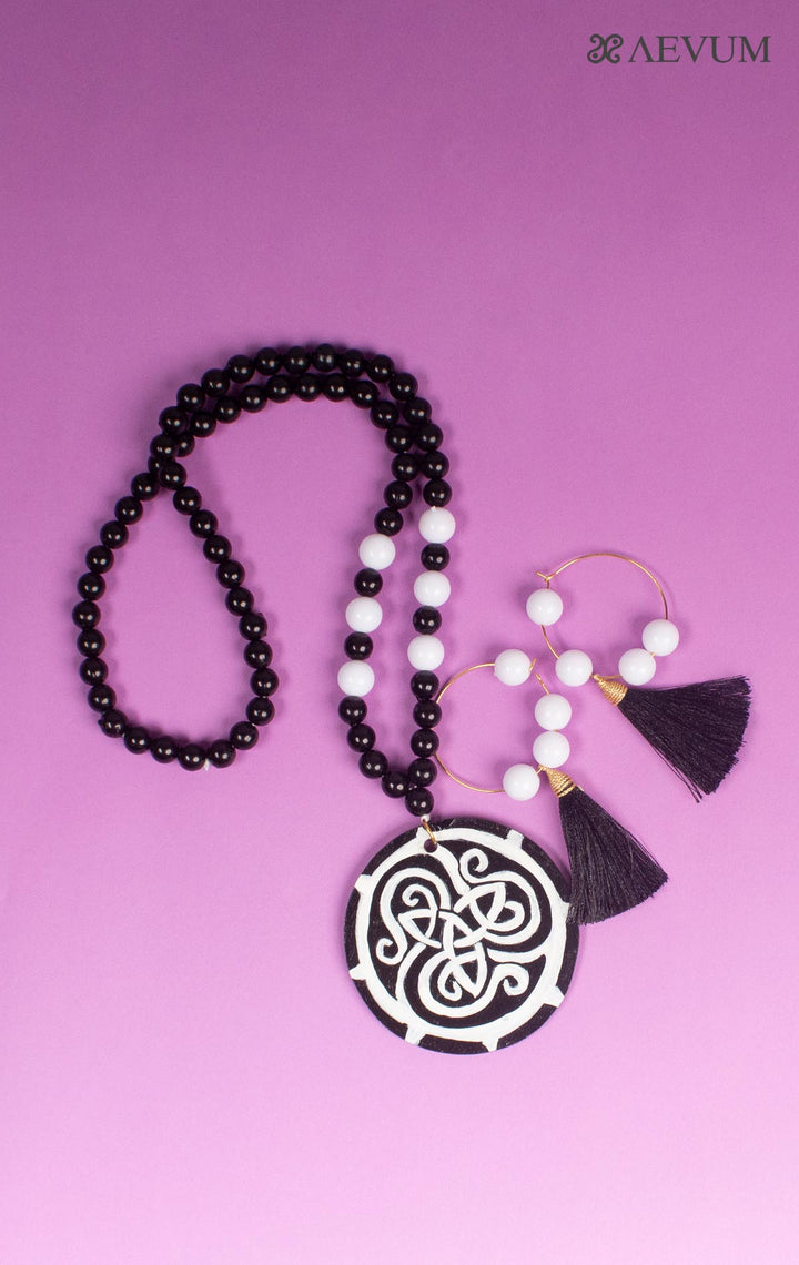 Hand Painted Beaded Necklace Set - 5011 - AEVUM