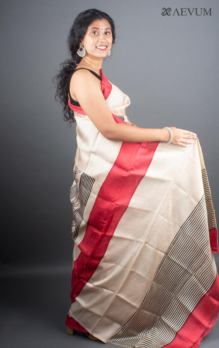 Three Ply Murshidabad  Pure Silk With Blouse Piece - 5285 - AEVUM