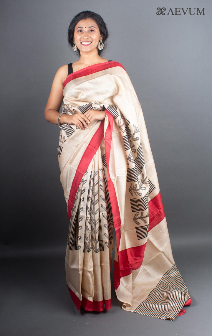 Three Ply Murshidabad  Pure Silk With Blouse Piece - 5285 - AEVUM