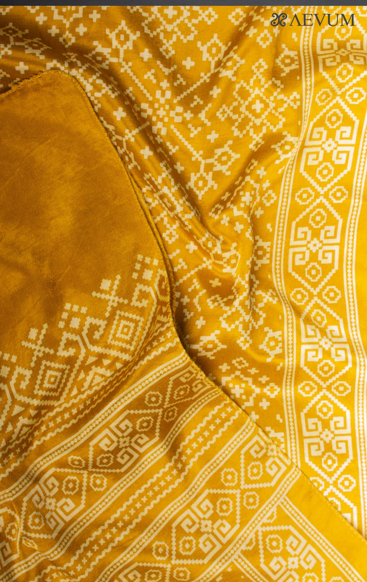 Ajrakh Print Mashru Silk Stole - 6357 - AEVUM