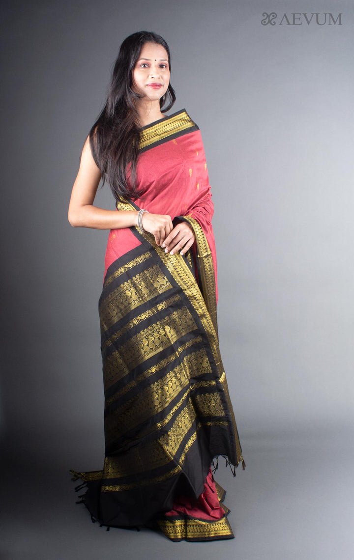 Kalyani South Cotton Silk Handloom Saree with Blouse Piece - 5714 - AEVUM