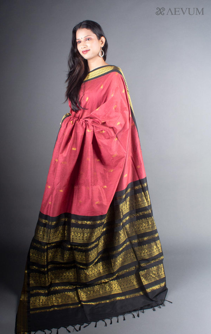 Kalyani South Cotton Silk Handloom Saree with Blouse Piece - 5714 - AEVUM