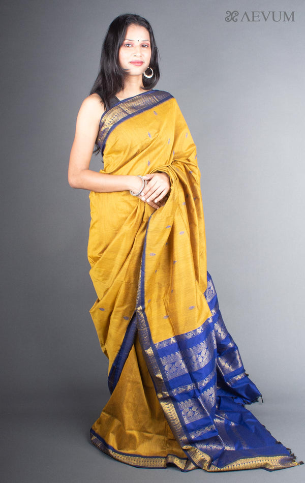 Kalyani South Cotton Silk Handloom Saree without Blouse Piece - 5718 - AEVUM