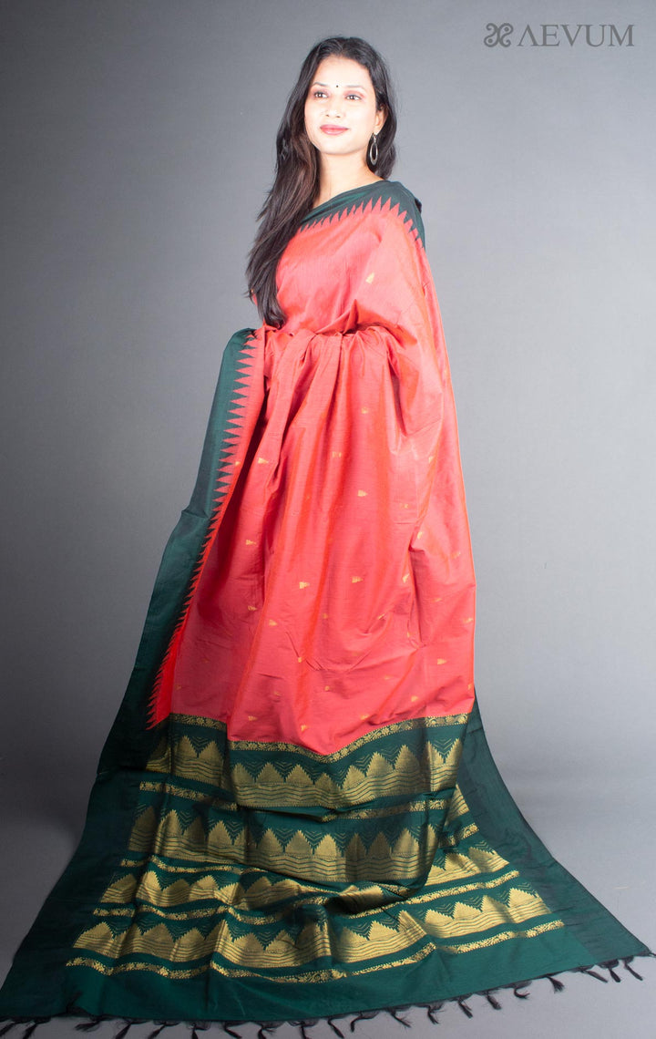 Kalyani South Cotton Silk Handloom Saree with Blouse Piece - 5720 - AEVUM