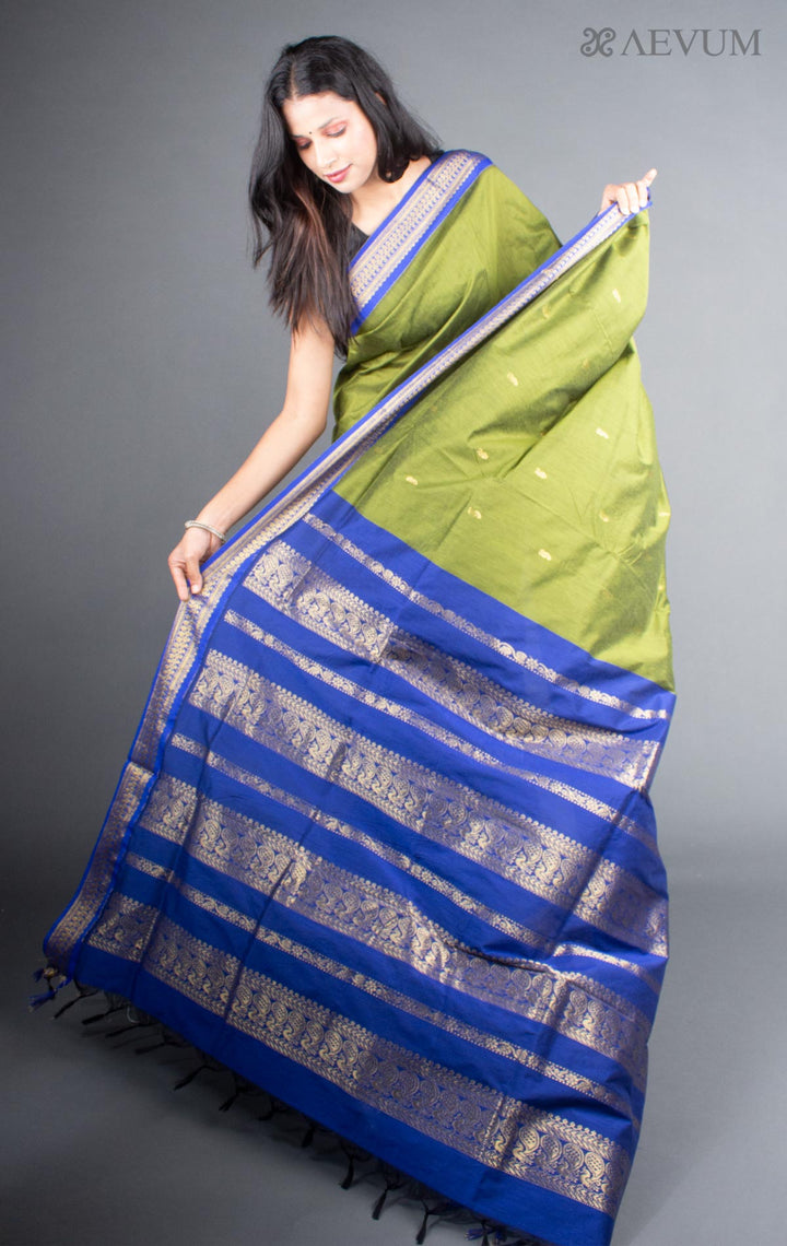 Kalyani South Cotton Silk Handloom Saree with Blouse Piece - 5721 - AEVUM