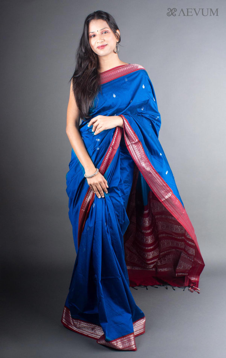 Kalyani South Cotton Silk Handloom Saree with Blouse Piece - 5723 - AEVUM