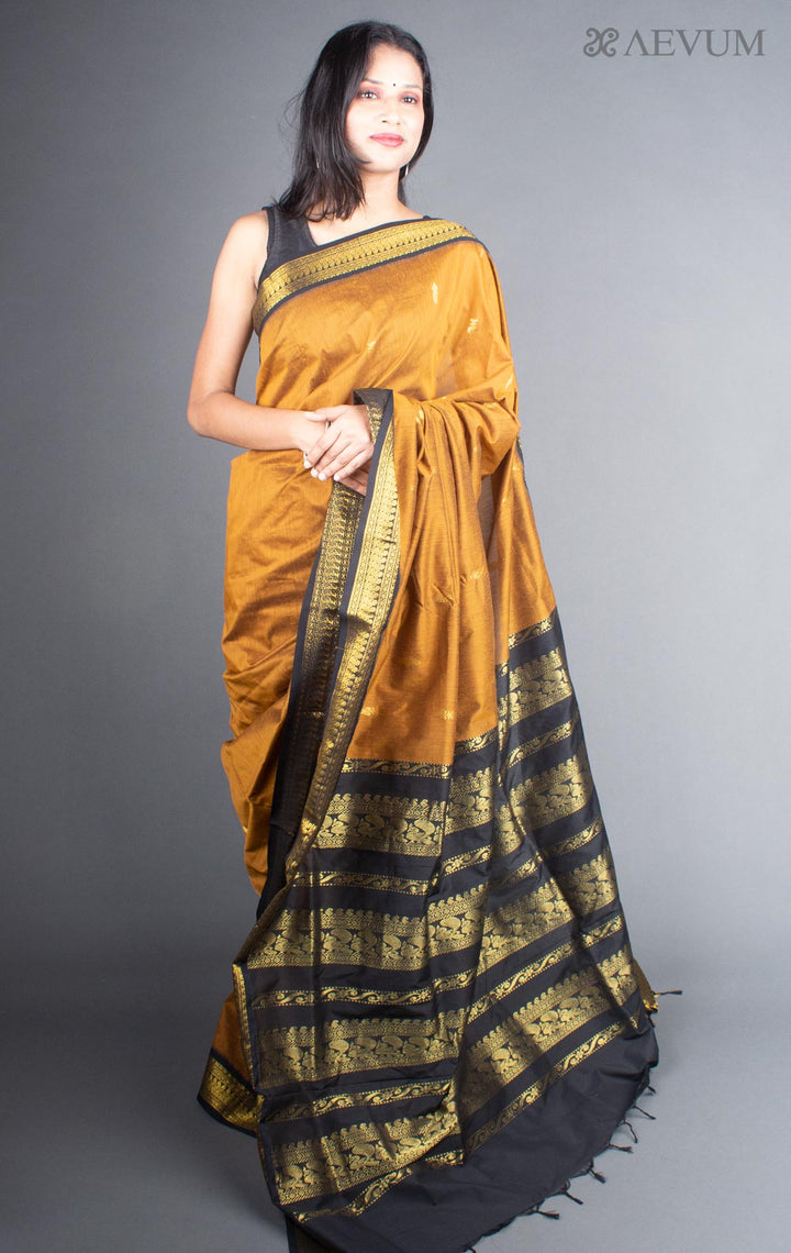 Kalyani South Cotton Silk Handloom Saree with Blouse Piece - 5725 - AEVUM