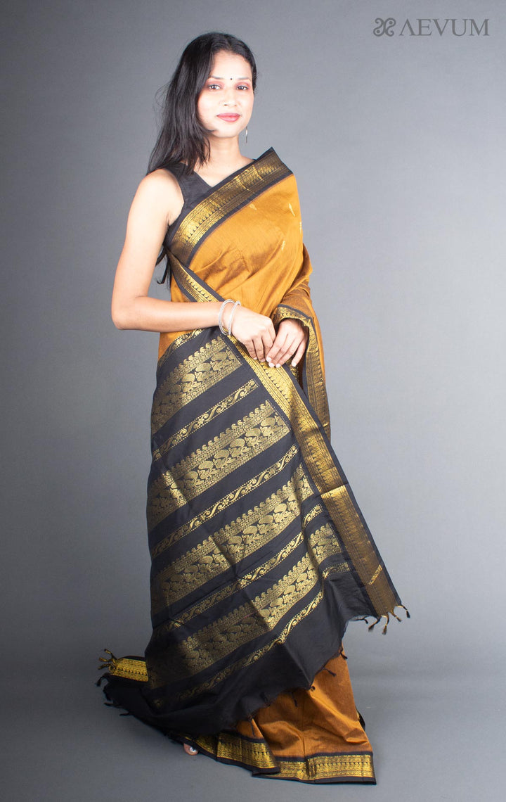 Kalyani South Cotton Silk Handloom Saree with Blouse Piece - 5725 - AEVUM