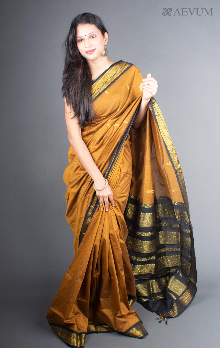 Kalyani South Cotton Silk Handloom Saree with Blouse Piece - 5725 - AEVUM