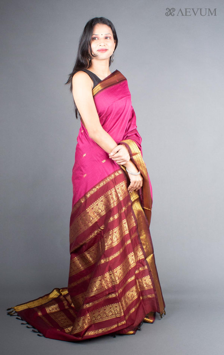 Kalyani South Cotton Silk Handloom Saree with Blouse Piece - 5726 - AEVUM