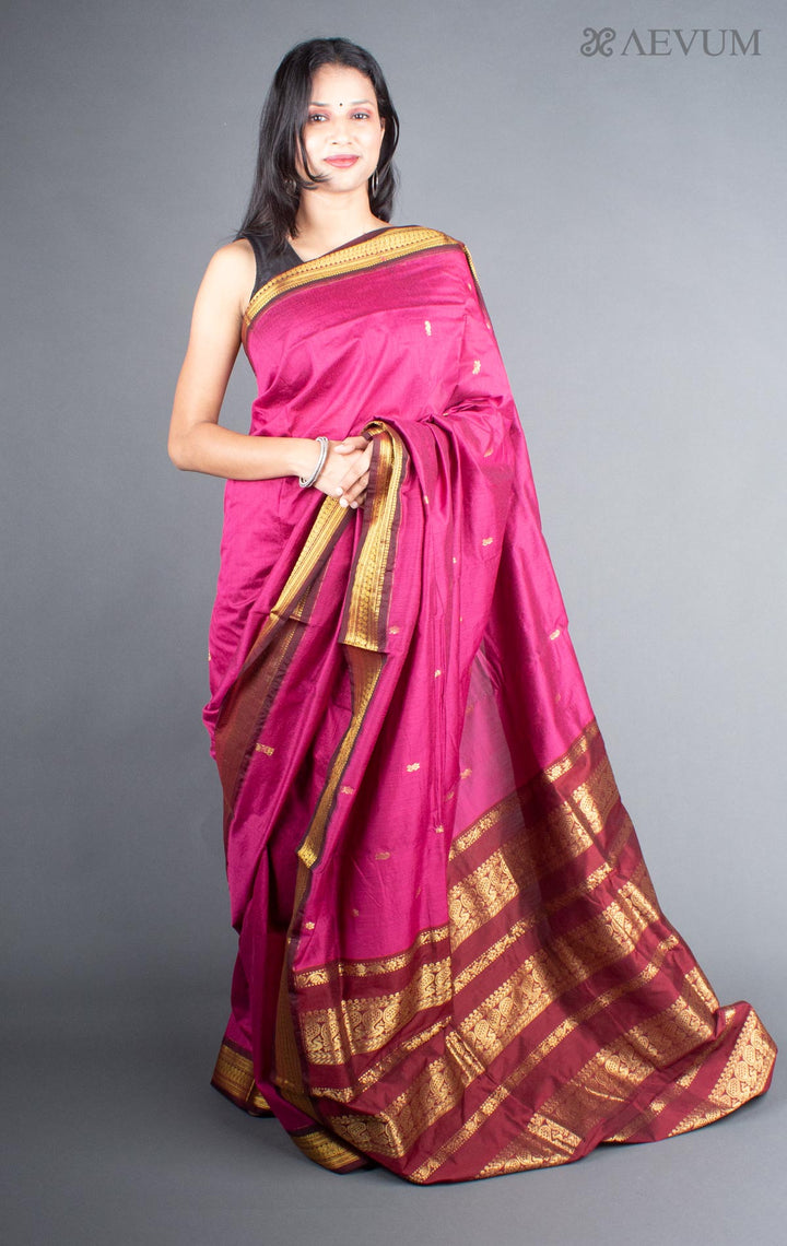 Kalyani South Cotton Silk Handloom Saree with Blouse Piece - 5726 - AEVUM