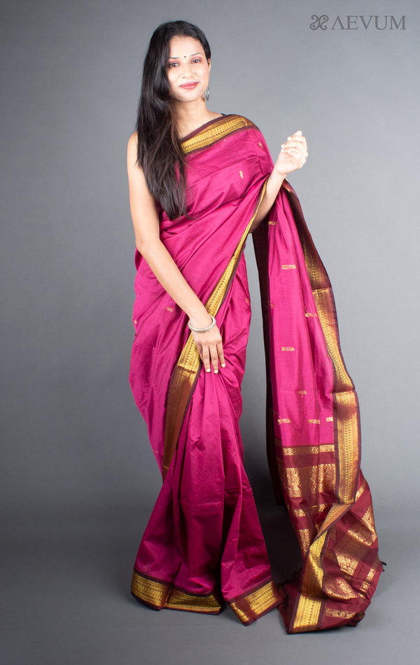 Kalyani South Cotton Silk Handloom Saree with Blouse Piece - 5726 - AEVUM