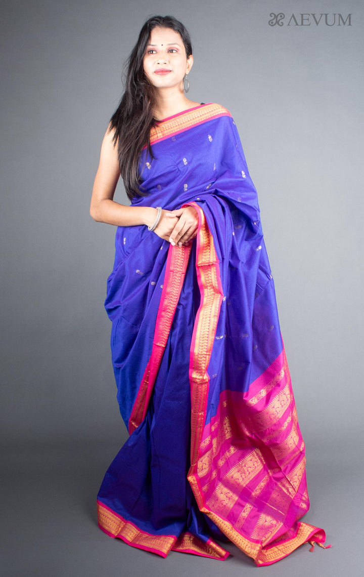 Kalyani South Cotton Silk Handloom Saree with Blouse Piece - 5727 - AEVUM