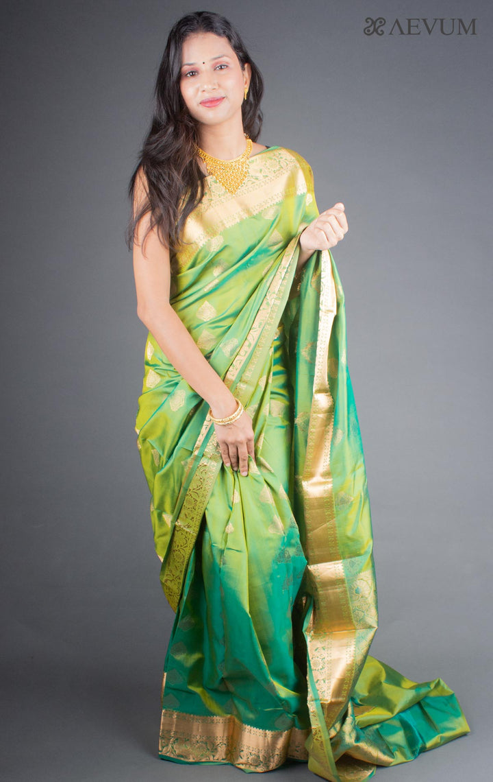 Kanjivaram Banarasi work Pure Silk Saree with Silk Mark - 5765 - AEVUM