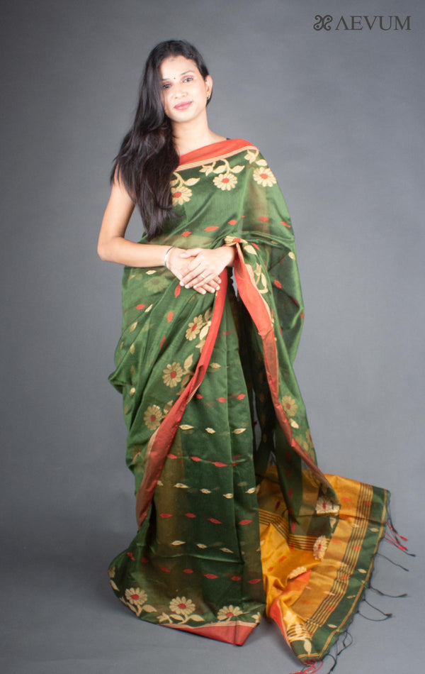 Tant Silk Bengal Handloom Saree - 5937 - AEVUM