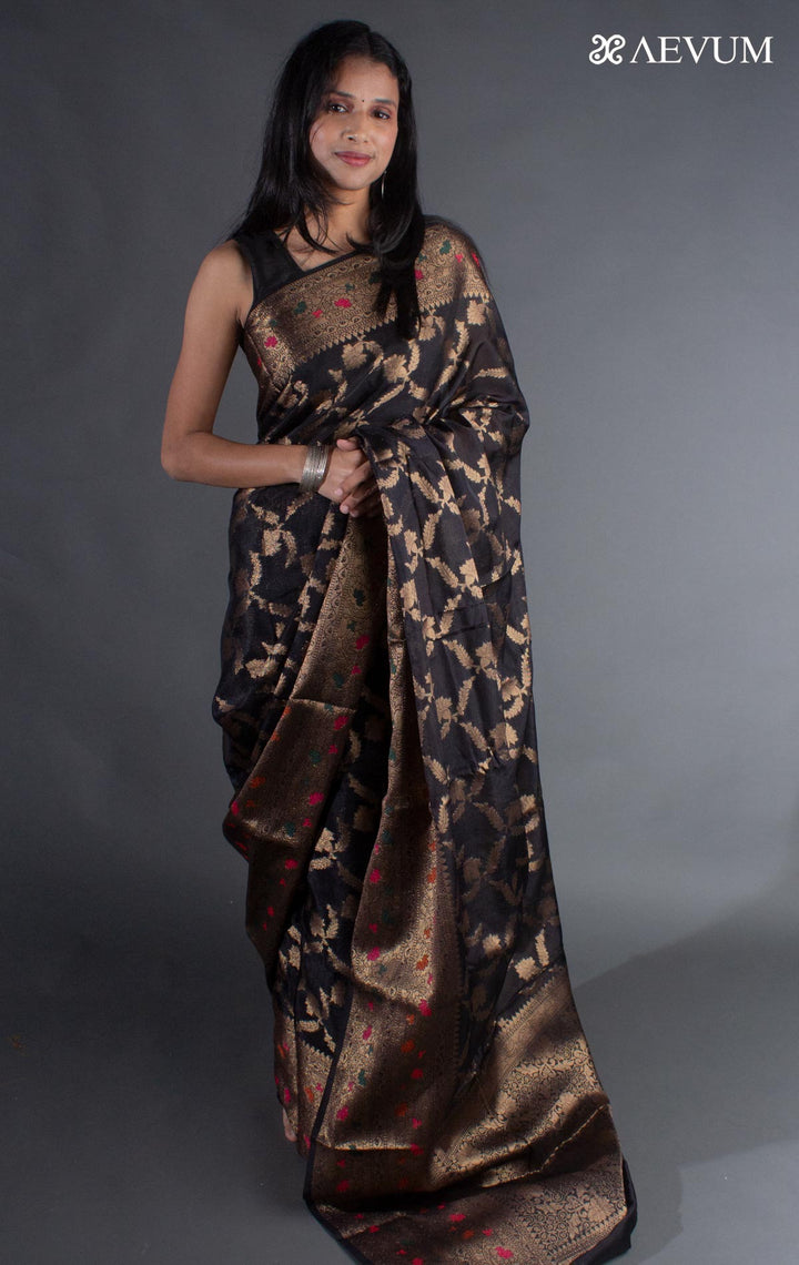 Semi Georgette Soft Silk Banarasi Saree - 8070 - AEVUM