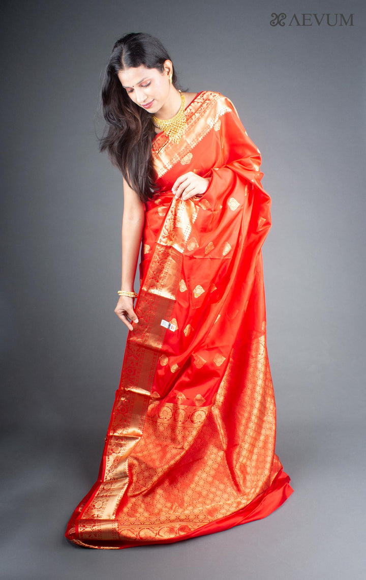 Kanjivaram Banarasi work Pure Silk Saree with Silk Mark - 5766 - AEVUM