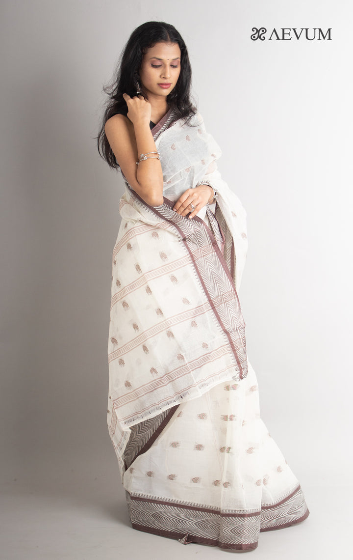 Bengal Cotton Tangail Tant Saree - 0617 - AEVUM