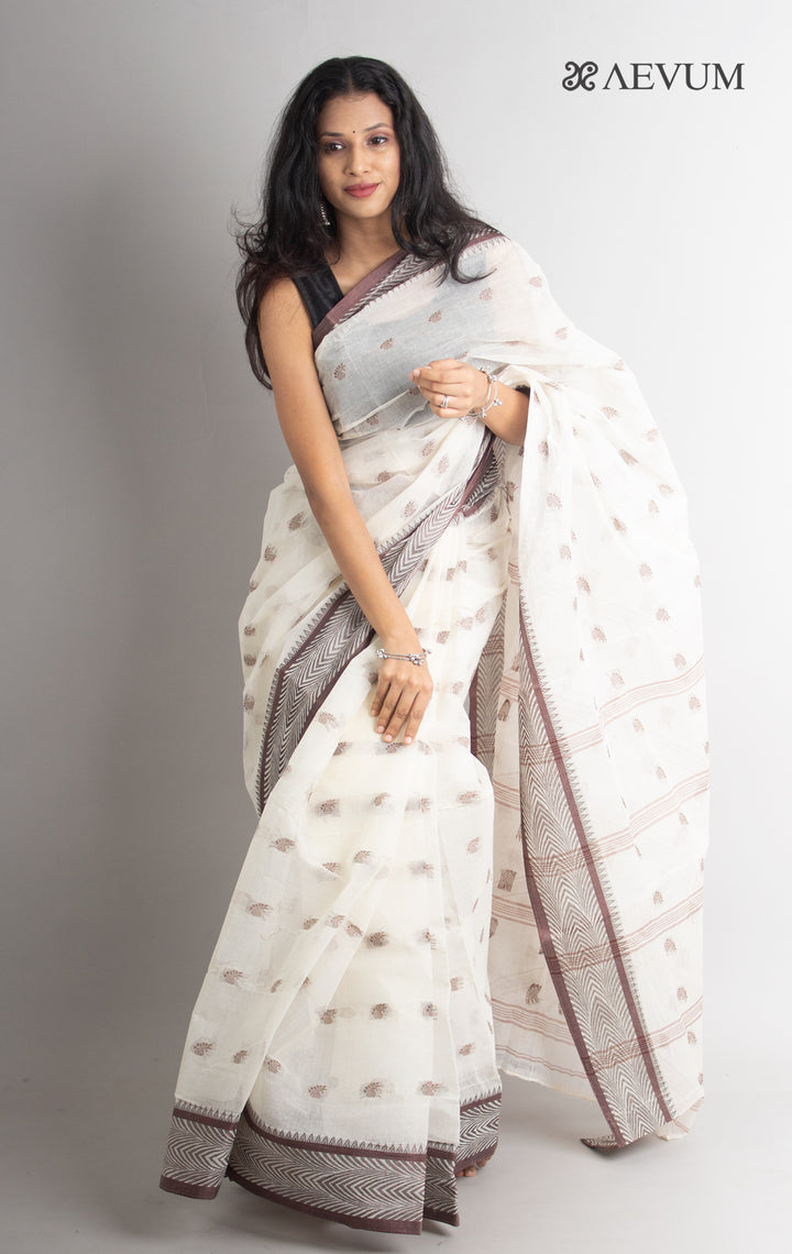 Bengal Cotton Tangail Tant Saree - 0617 - AEVUM