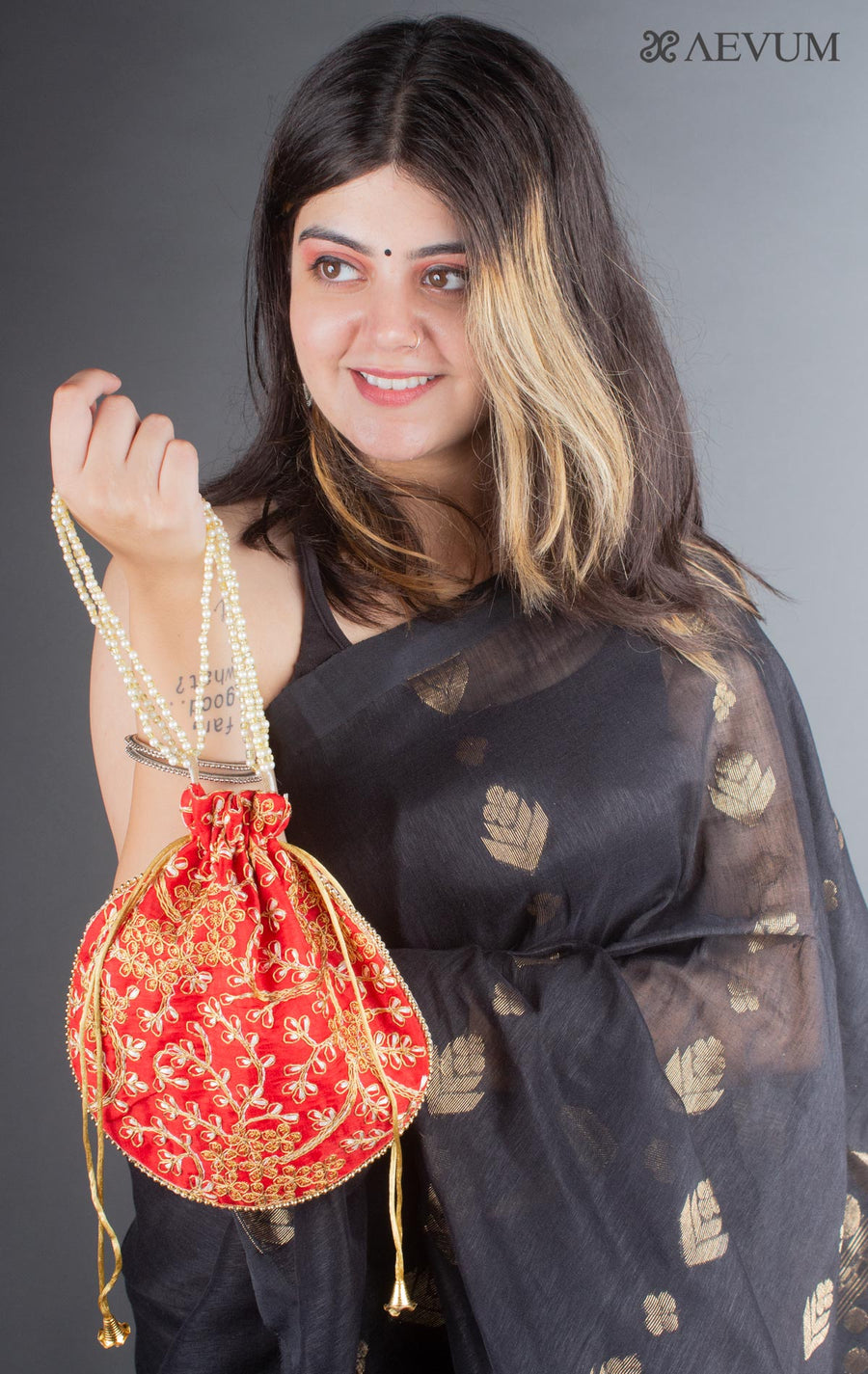 Embroidered Potli Bag - 6252 Potli Bag AEVUM