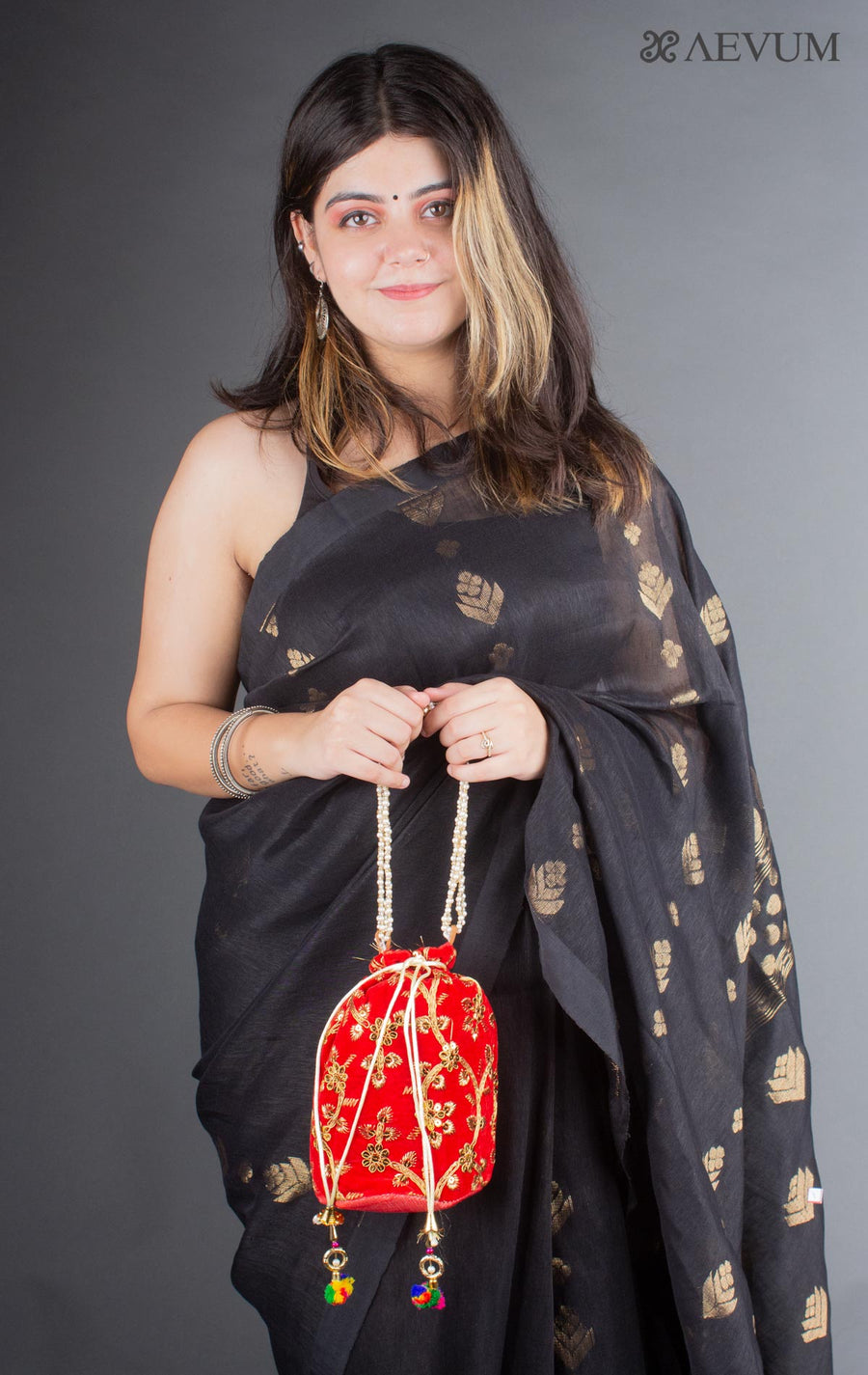 Embroidered Potli Bag - 6276 Potli Bag AEVUM