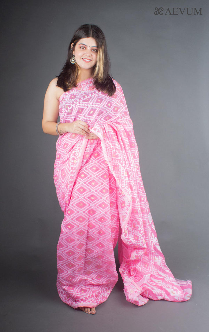 Dhakai Jamdani Jalbandi Saree without Blouse Piece - 6309 - AEVUM