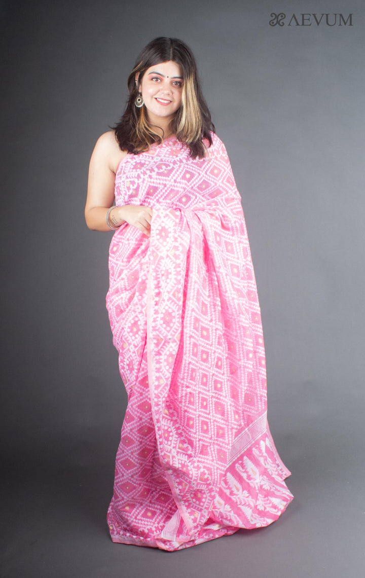 Dhakai Jamdani Jalbandi Saree without Blouse Piece - 6309 - AEVUM