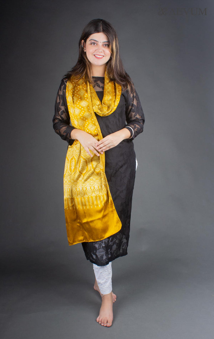 Ajrakh Print Mashru Silk Stole - 6355 Stole AEVUM 2   