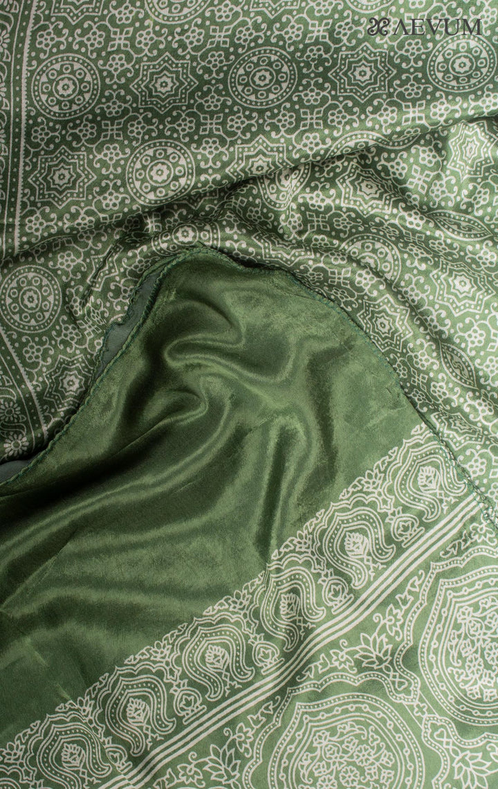 Ajrakh Print Mashru Silk Stole - 6362 - AEVUM