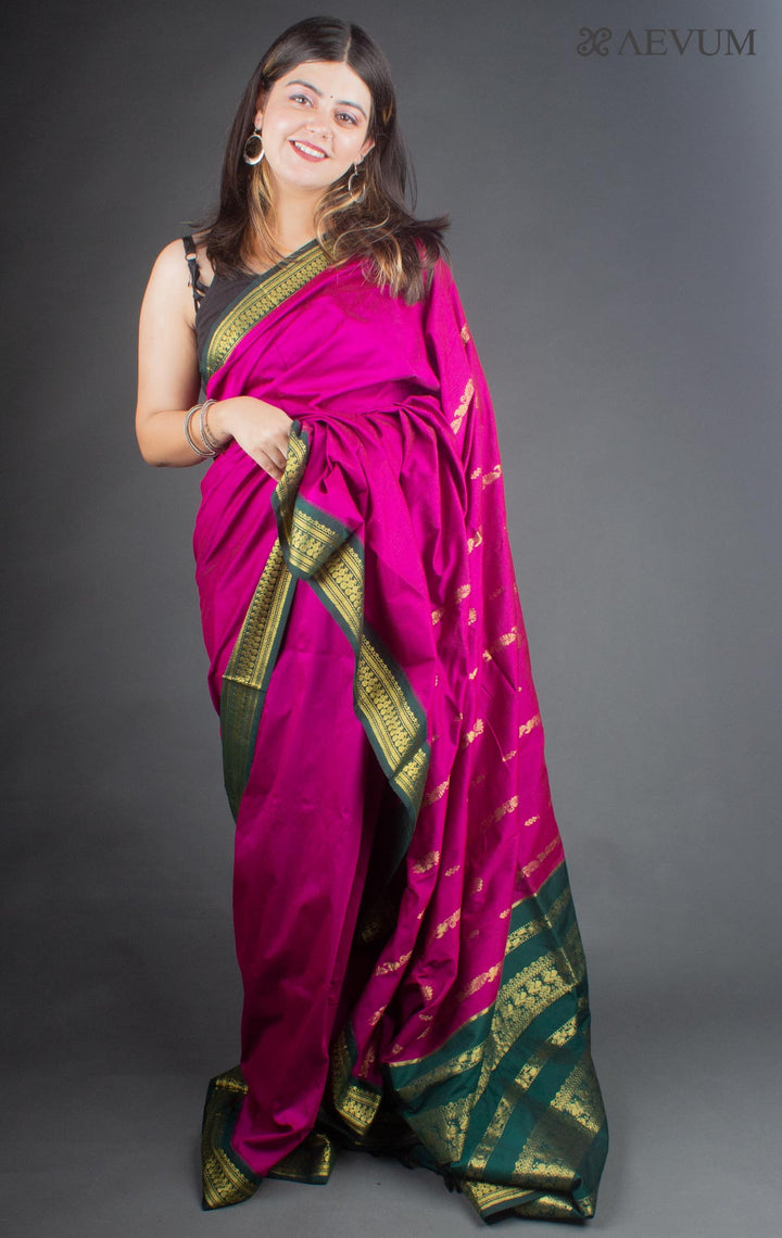 Kalyani South Cotton Silk Handloom Saree with Blouse Piece - 6516 - AEVUM