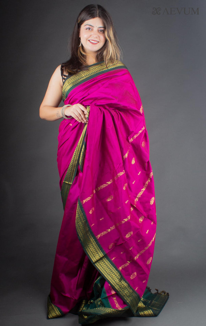 Kalyani South Cotton Silk Handloom Saree with Blouse Piece - 6516 - AEVUM