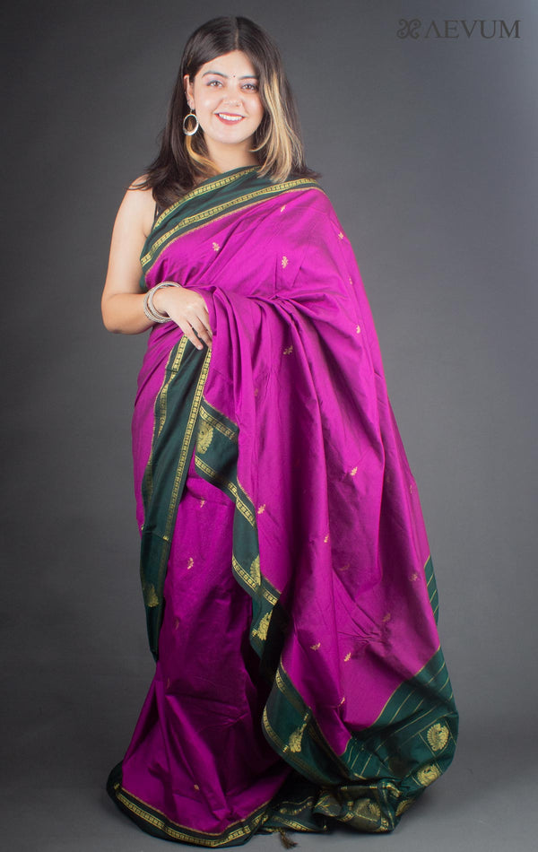 Kalyani South Cotton Silk Handloom Saree with Blouse Piece - 6518 - AEVUM