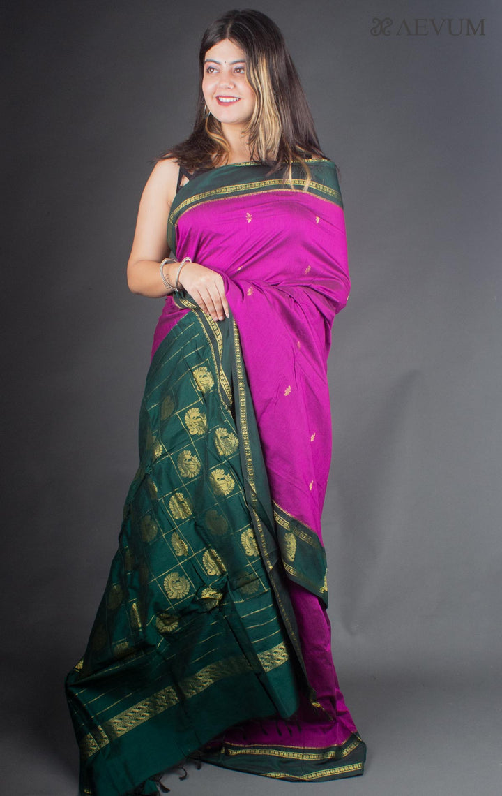 Kalyani South Cotton Silk Handloom Saree with Blouse Piece - 6518 Saree SSH   