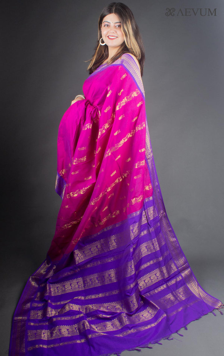 Kalyani South Cotton Silk Handloom Saree with Blouse Piece - 6519 Saree SSH   