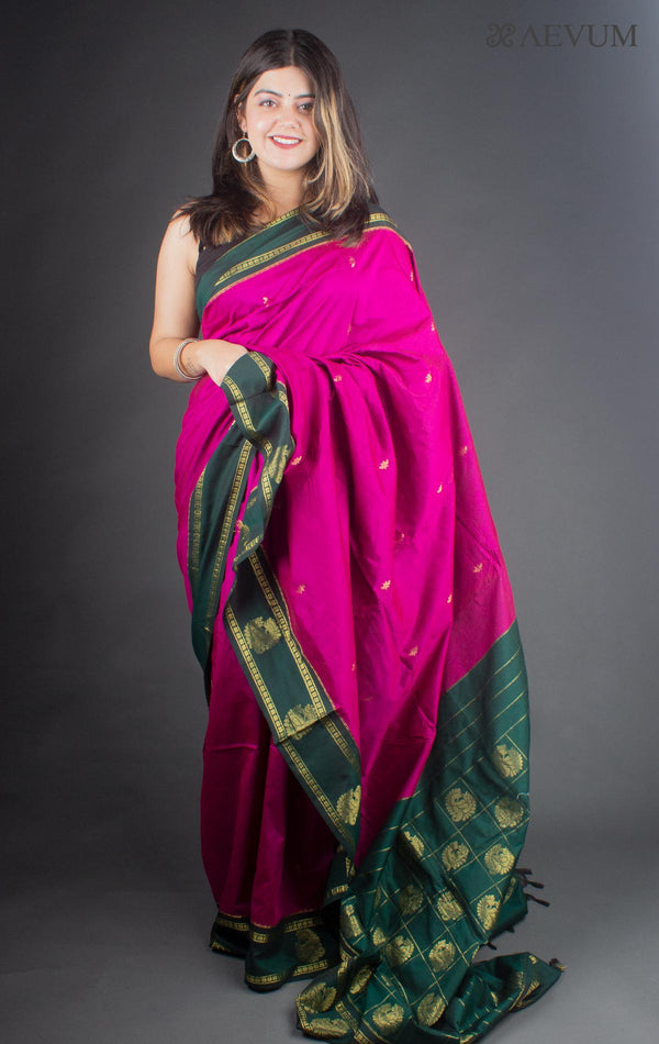 Kalyani South Cotton Silk Handloom Saree with Blouse Piece - 6522 - AEVUM