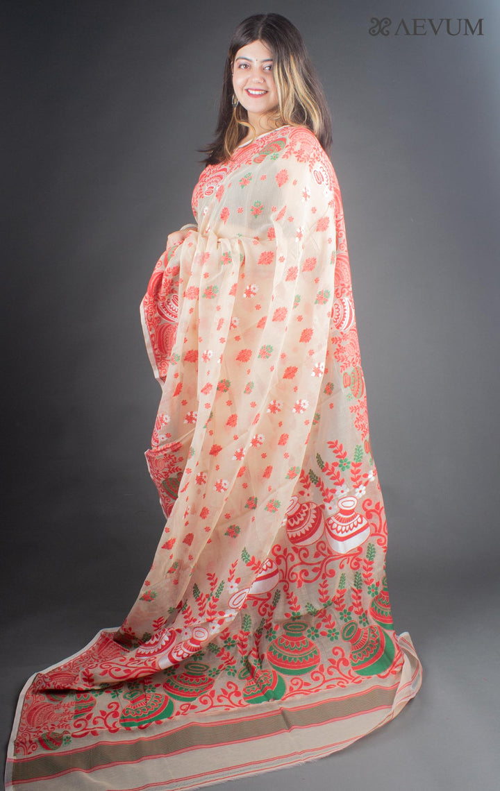Dhakai Jamdani Saree without Blouse Piece - 6523 Saree Anita Kuthir   