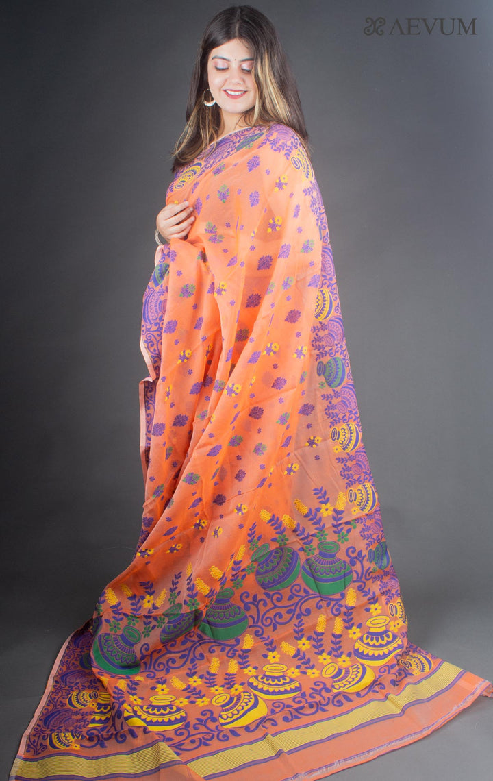 Dhakai Jamdani Saree without Blouse Piece - 6525 Saree Anita Kuthir   