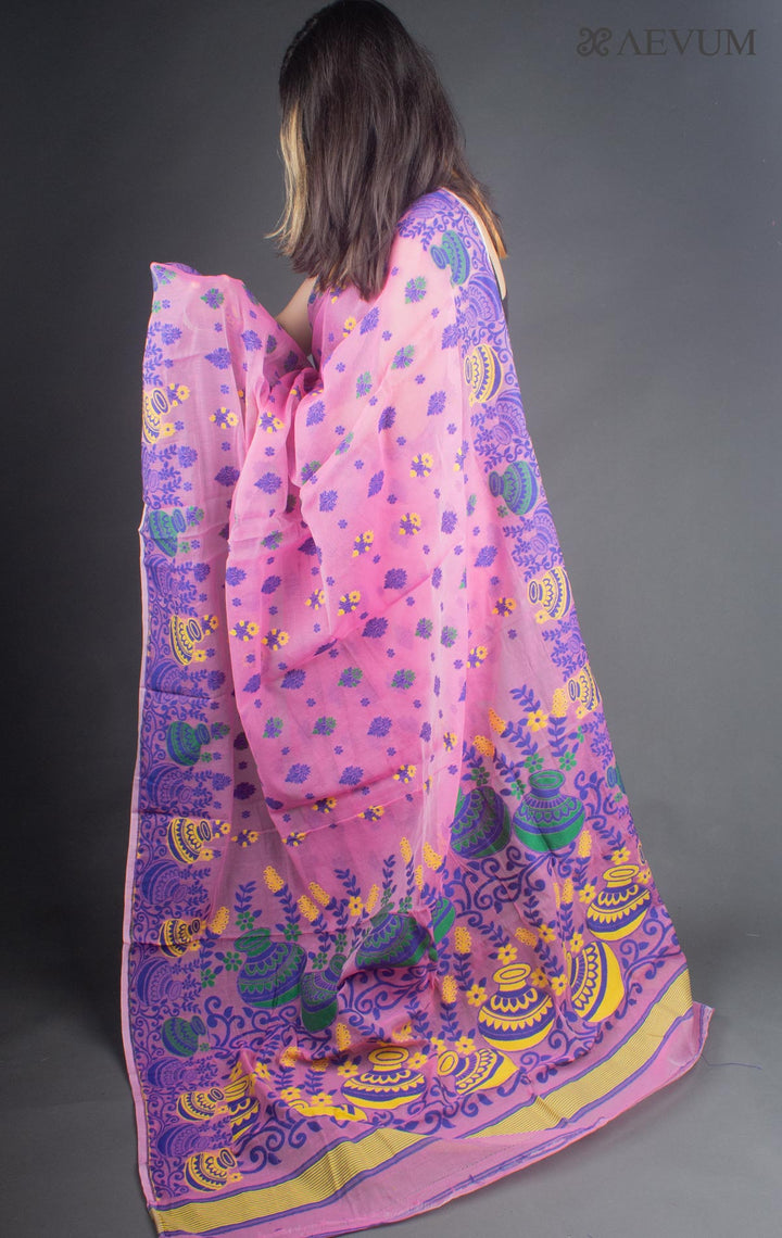 Dhakai Jamdani Saree without Blouse Piece - 6526 - AEVUM