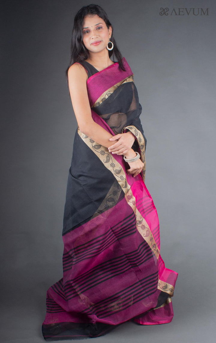 Bengal Cotton Handloom Saree Without Blouse Piece - 6649 - AEVUM