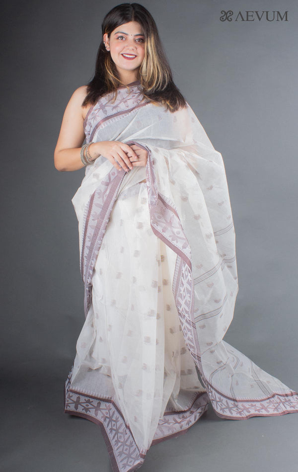 Bengal Cotton Handloom Saree Without Blouse Piece - 6663 - AEVUM