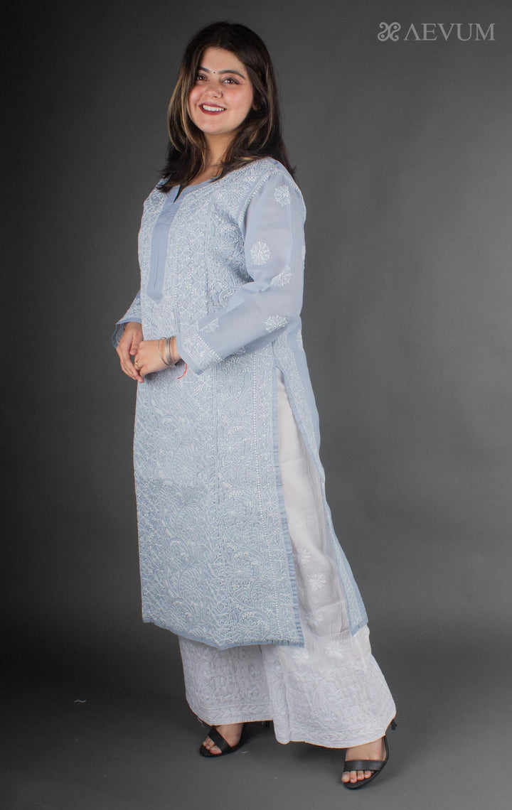 Hand Embroidered Lucknowi Chikankari Kurta Set - 7157 Women's Kurta Set AEVUM