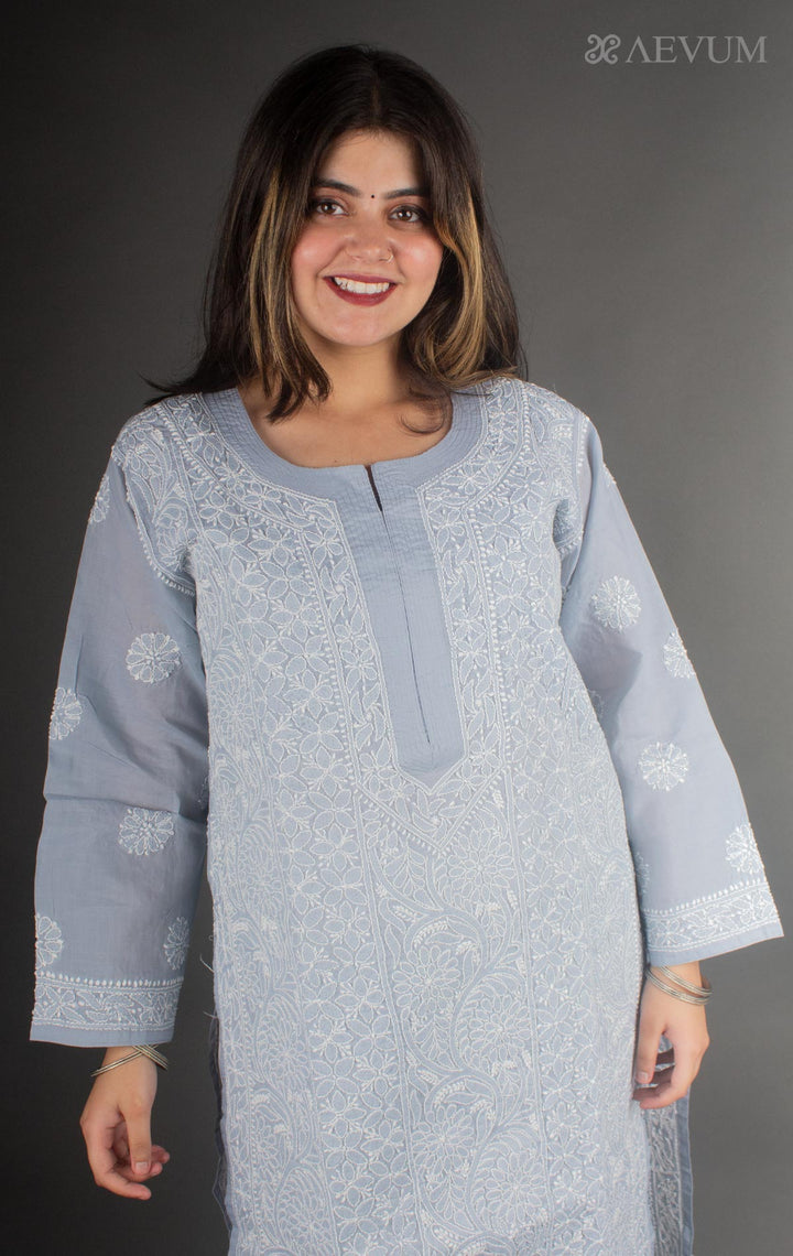Hand Embroidered Lucknowi Chikankari Kurta Set - 7157 Women's Kurta Set AEVUM