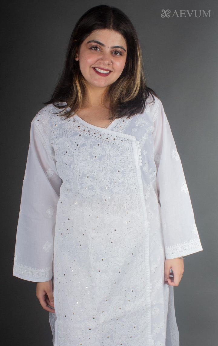 Hand Embroidered Lucknowi Chikankari Kurti - 7163 Kurti Silk Thread   