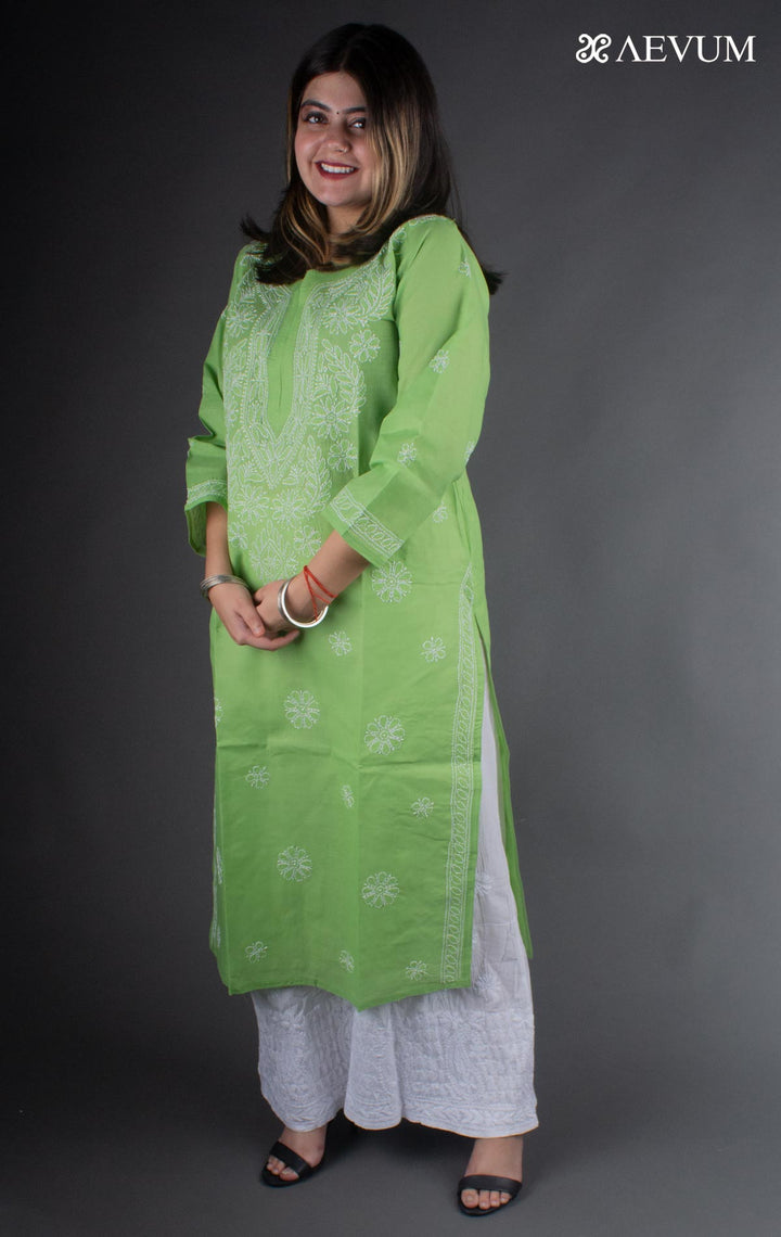 Hand Embroidered Lucknowi Chikankari Kurti - 7187 - AEVUM