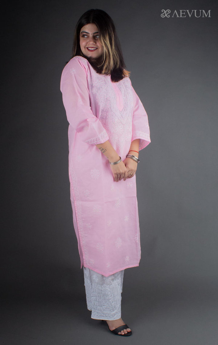 Hand Embroidered Lucknowi Chikankari Kurta Set - 7190 Women's Kurta Set AEVUM
